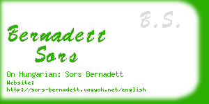 bernadett sors business card